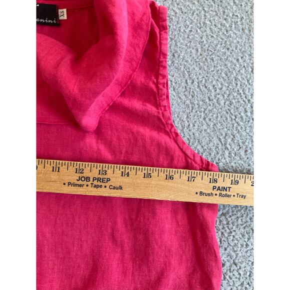 Fenini Tank Top XS Linen Cowl Neck Sleeveless Pink Blouse Made in USA Luxury - Picture 12 of 15